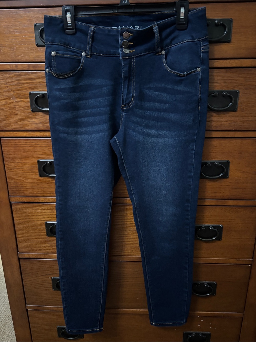 TAHARI Dark Blue Women’s Skinny Jeans - Stretch High-Rise